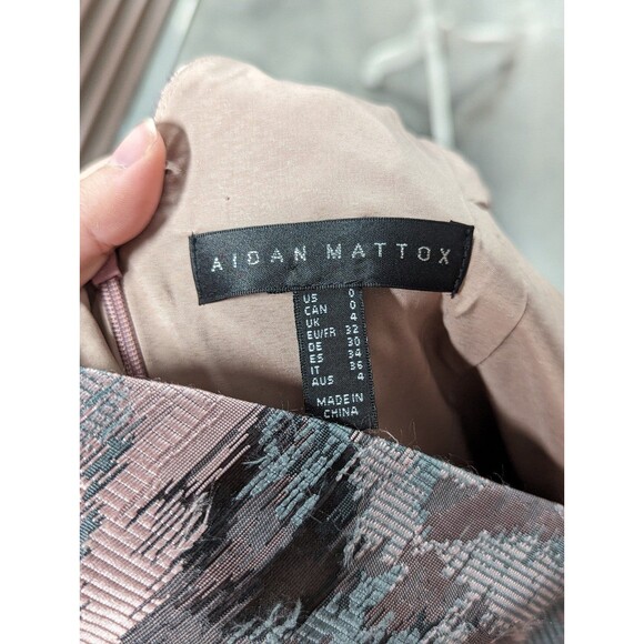 Aidan Mattox NWT Size 0 Pink Printed Sleeveles Full Length Dress Gown Prom - Picture 8 of 11